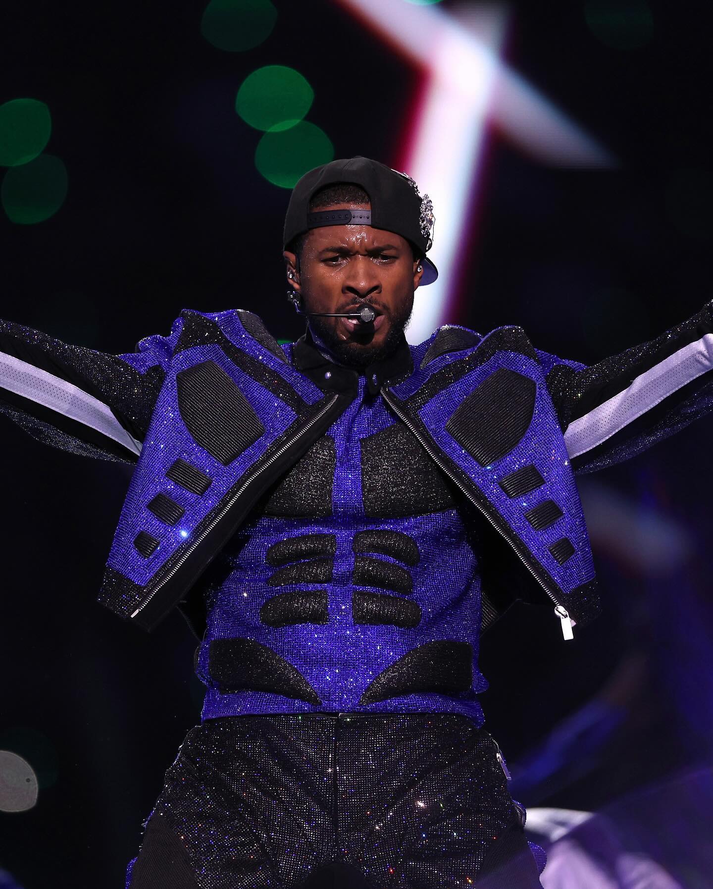 Usher Stuns in Custom Off-White and Dolce & Gabbana Ensemble for Super Bowl Halftime Performance