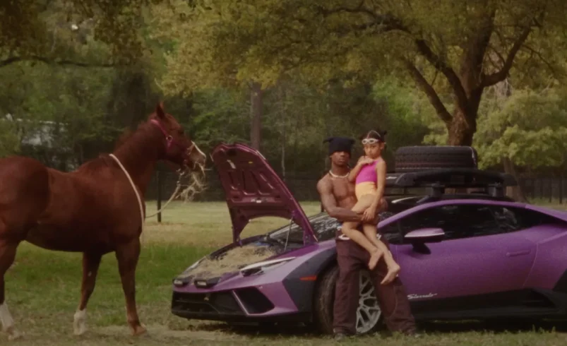 Travis Scott Brings Lamborghinis To the Stables & the Strip Club In Countryside ‘Kick Out’ Video